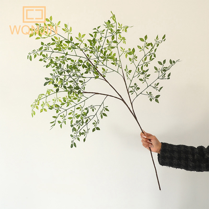 Home Office Studio - Flor Artificial planta verde Nandina hojas