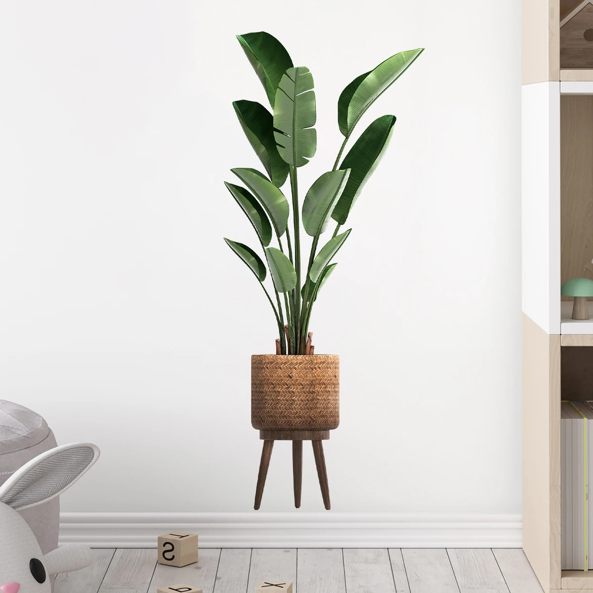 Home Office Word - Pegatina de pared en maceta ornamental
