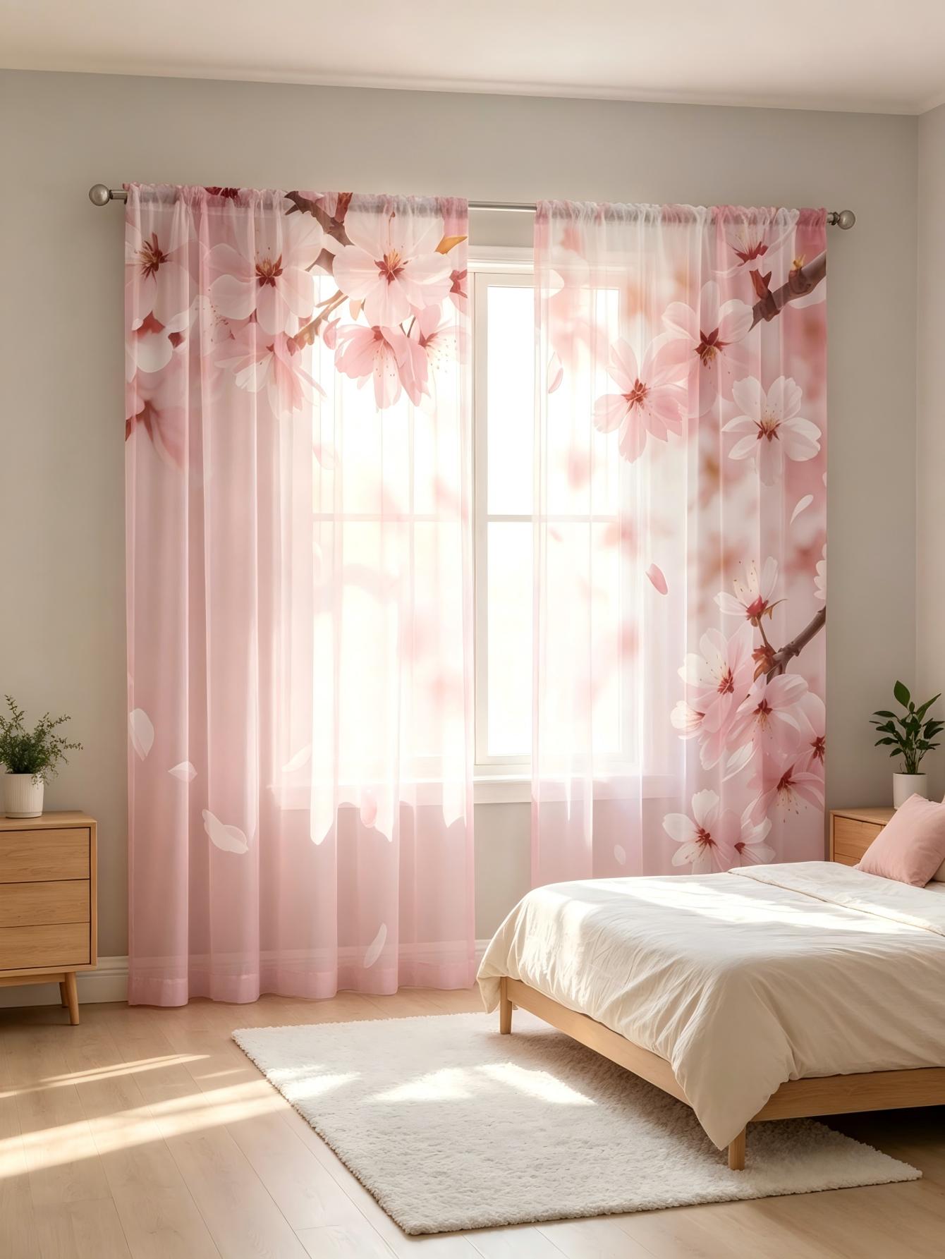 Home Office Rate - 2 Cortinas Transparentes con Estampado Digital,