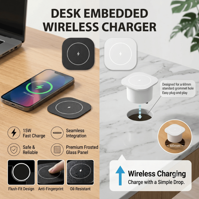 Home Office In Uk - Cargador Inalámbrico Integrado de 15W, Estación