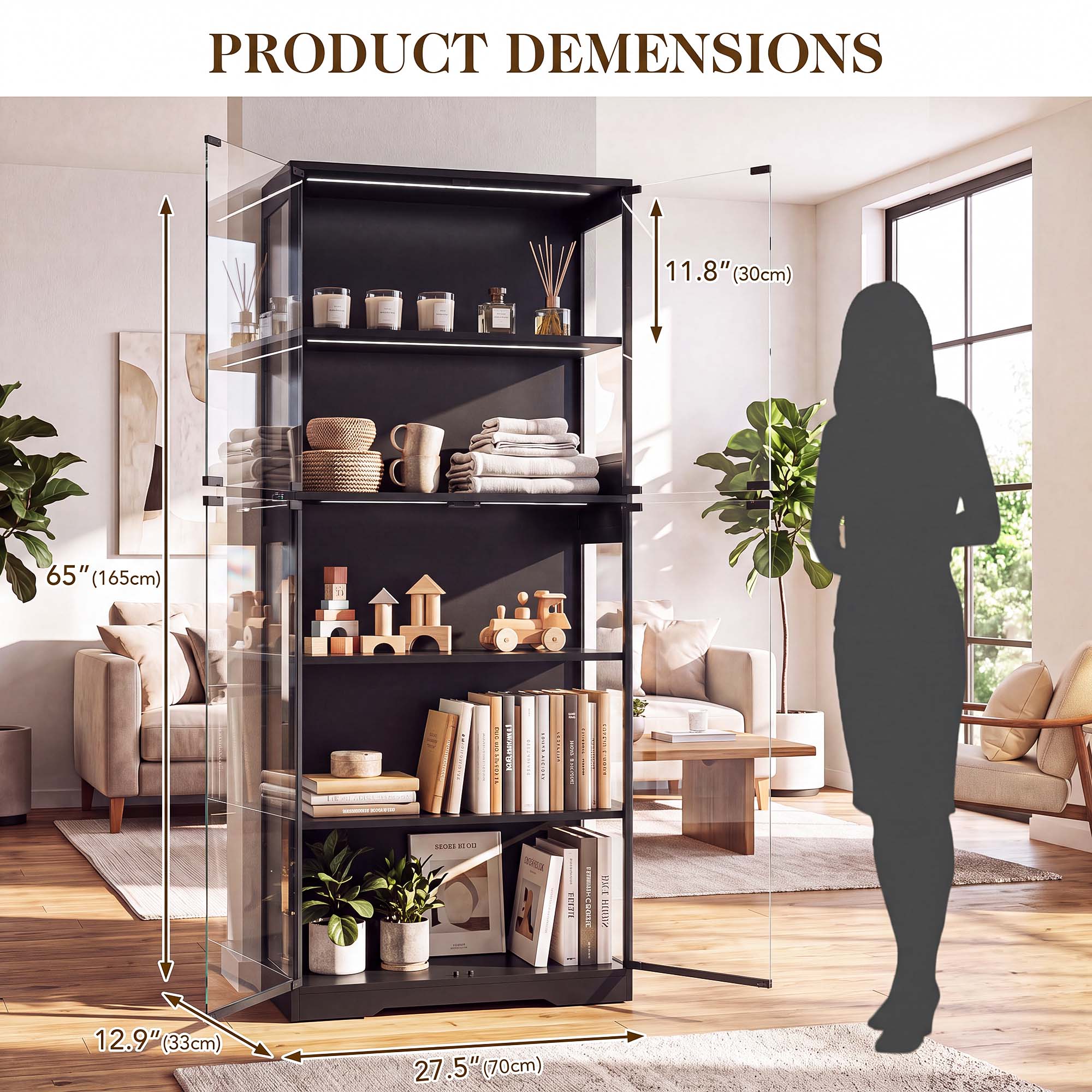 TCGBKAF Vitrina de 5 niveles c - Home Office Living Room reseña y precio