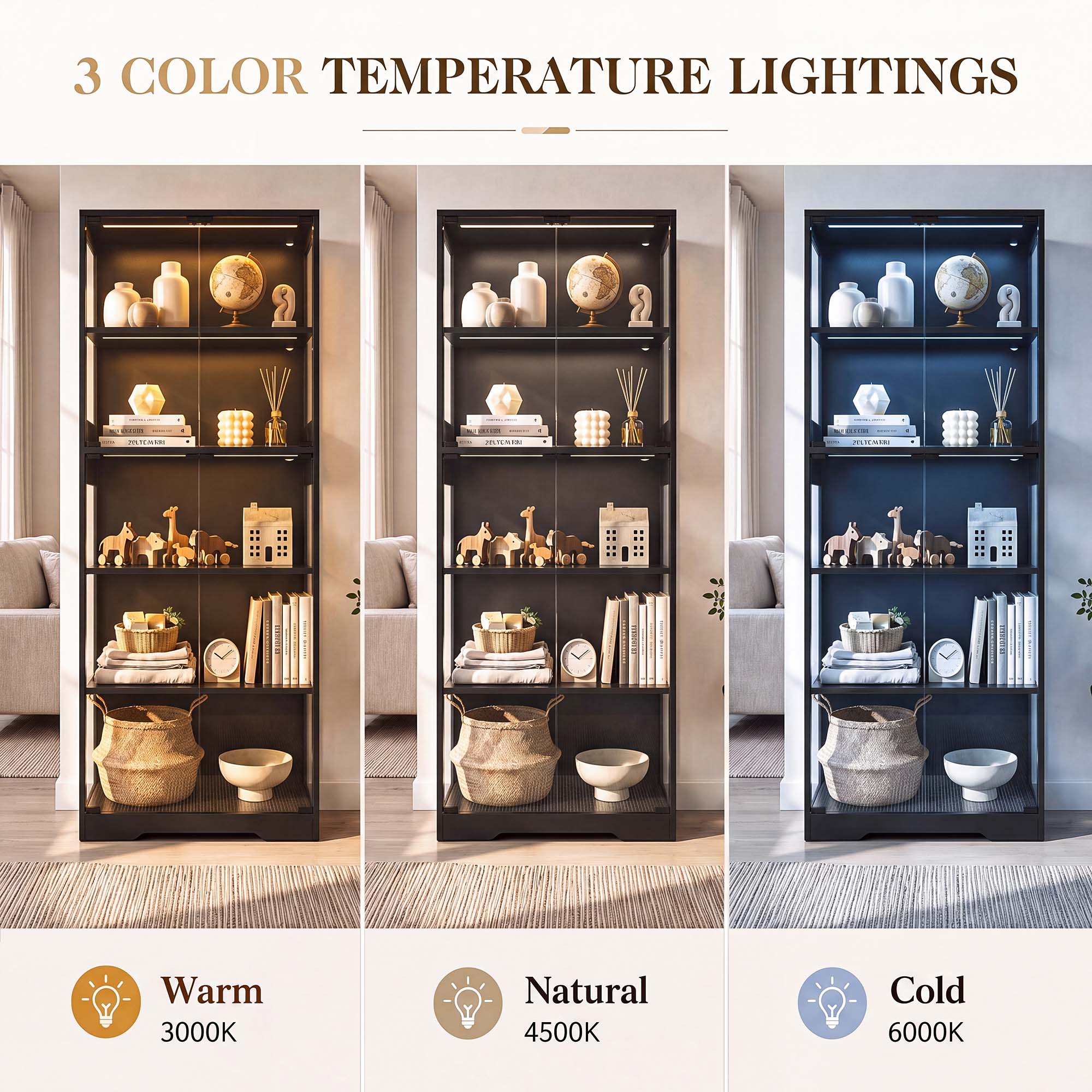 TCGBKAF Vitrina de 5 niveles c - Home Office Living Room reseña y precio