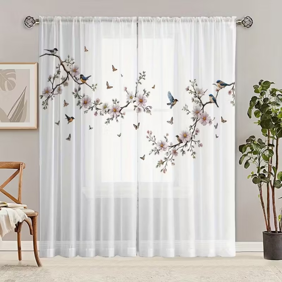 2 Cortinas Transparentes con E - Home Office Rate reseña y precio
