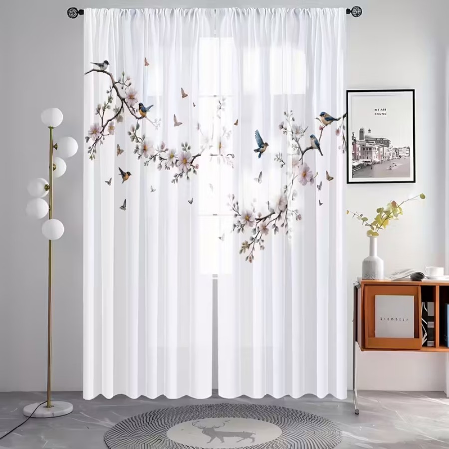 2 Cortinas Transparentes con E - Home Office Rate reseña y precio