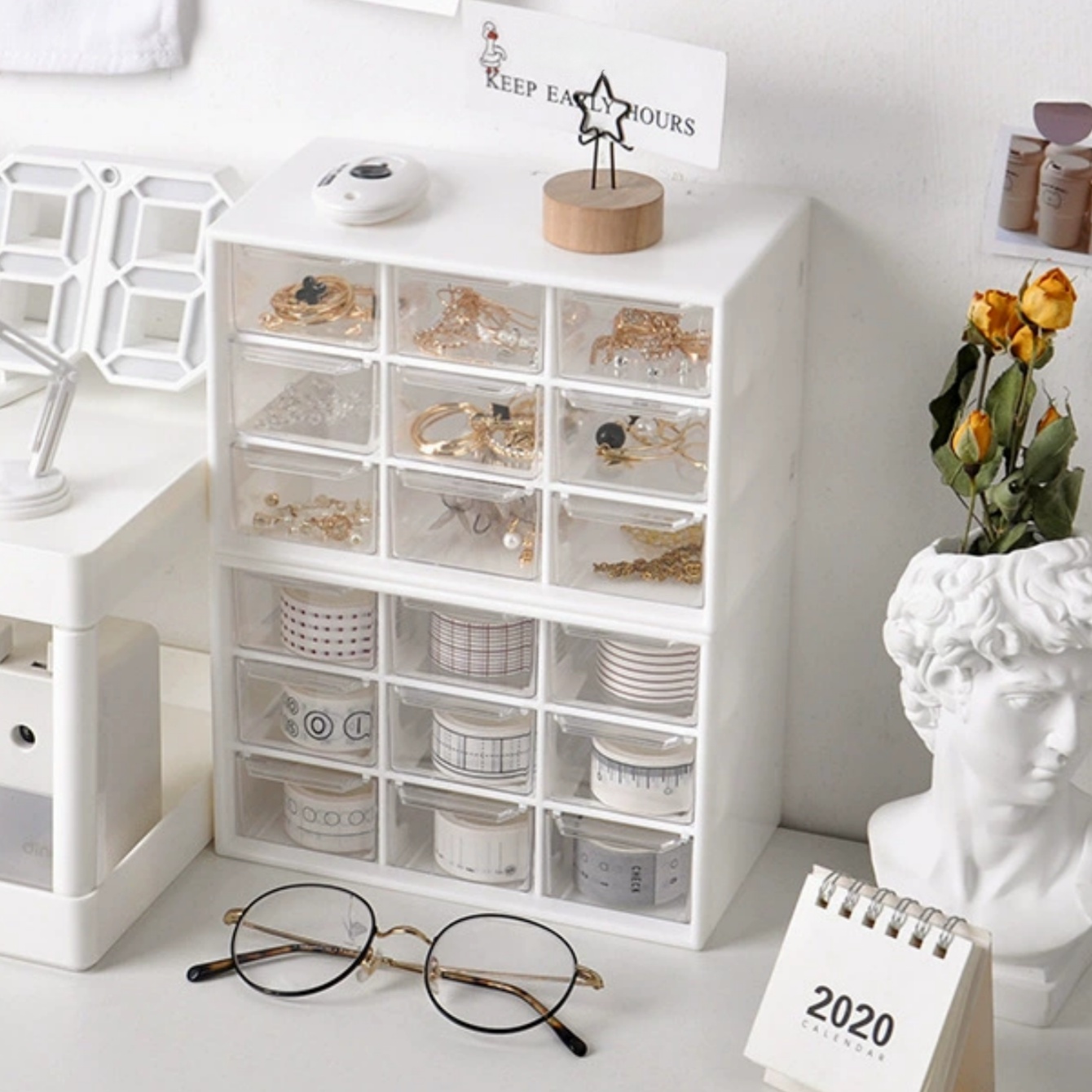 Caja de almacenamiento de mate - Office Drawer Organizer reseña y precio