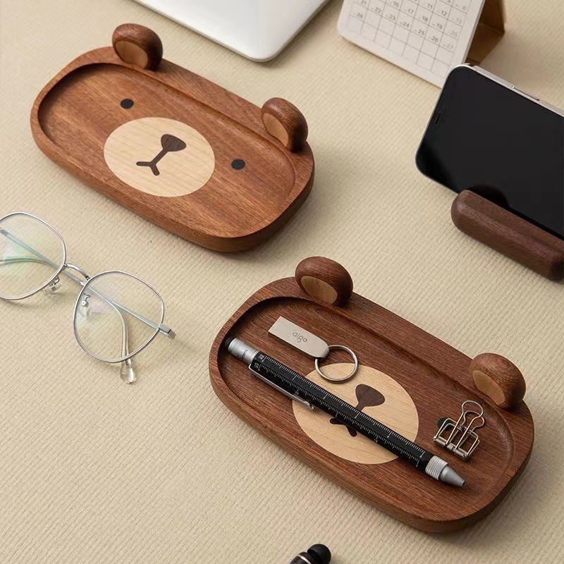 Bandeja de oso de madera maciz - Home Office Gif reseña y precio