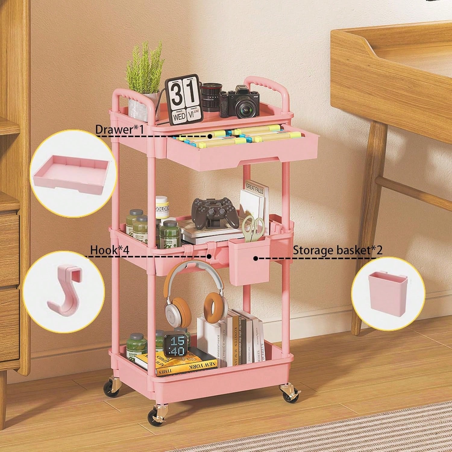 Carrito utilitario rodante de  - Office Drawer Organizer reseña y precio
