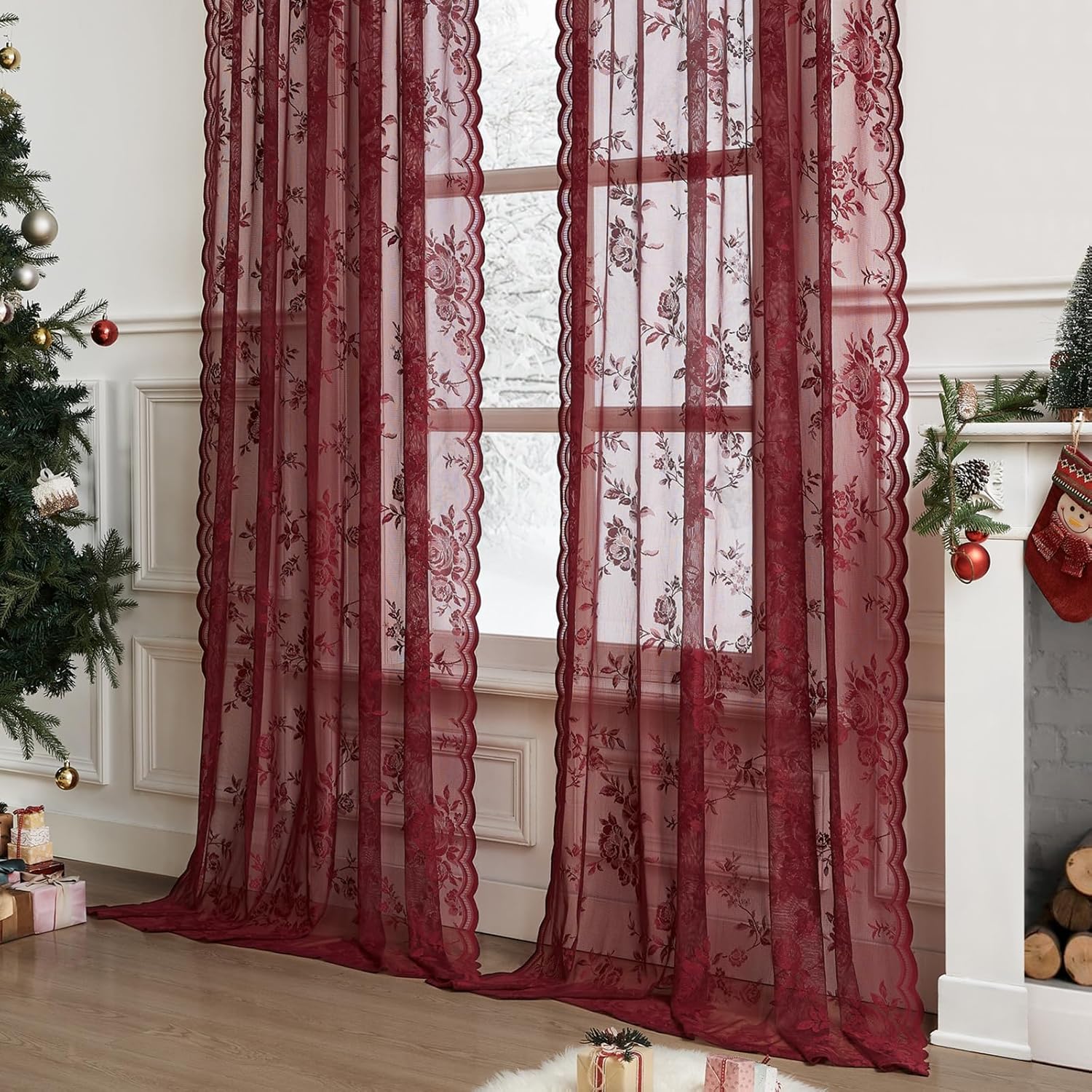 1 unidad de cortinas de encaje - Home Office Rate reseña y precio