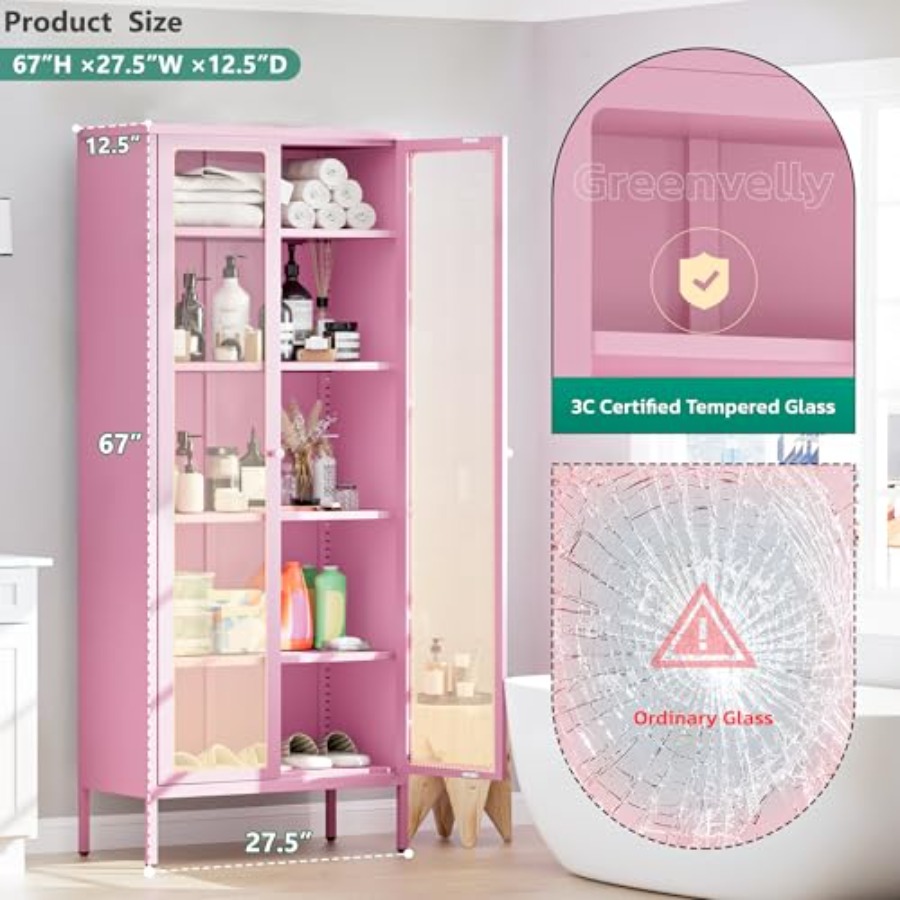 Vitrina de Vidrio de 5 Niveles - Home Office Living Room reseña y precio