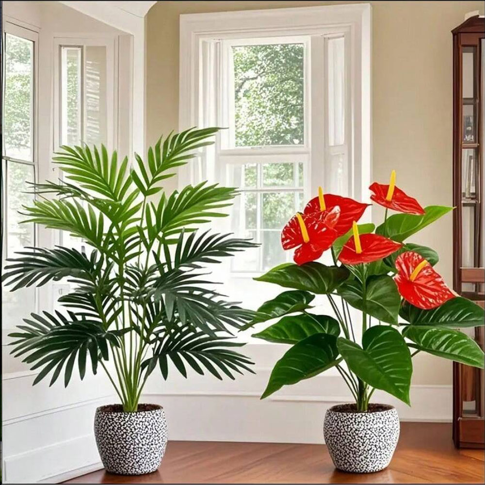 2 juegos de plantas de palma a - Home Office Word reseña y precio