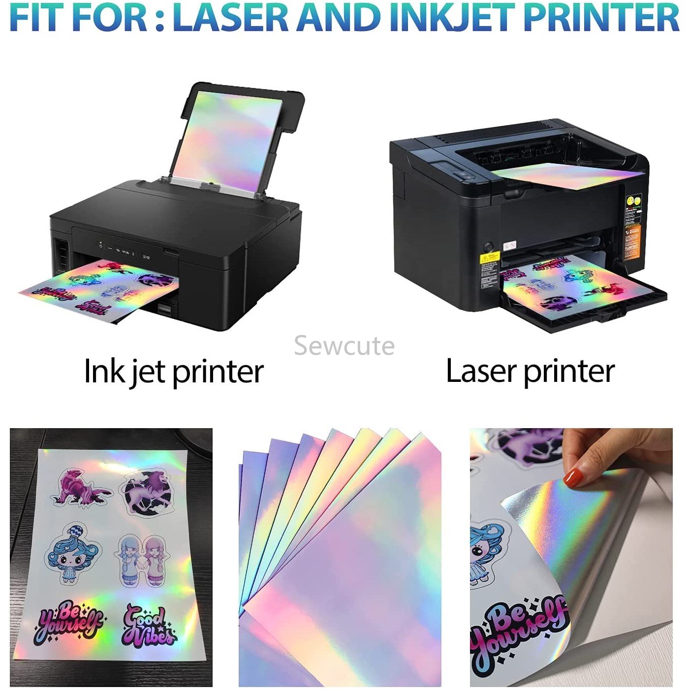 Papel adhesivo holográfico par - Laser Printer Home reseña y precio